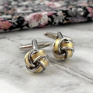Men’s Silver w/ Gold Knotted Cuff Links